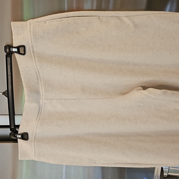 💕VINCE💕 Cotton-Blend Wide-Leg Fleece Trousers ~ White and Grey Melangé XL NWT - Picture 14 of 17